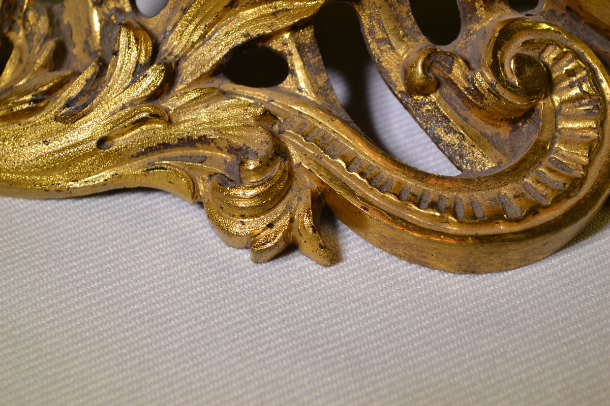 Bronze Base Cast Using The Lost-wax Method, Gilded With Mercury. Louis XV Rocaille Style. -photo-3