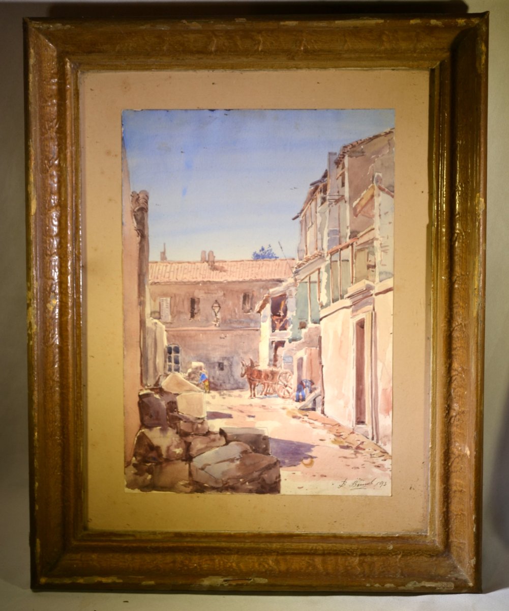 2 Aquarelles représentant la catastrophe de 1887 sur la Riviera de Nice à Impéria. -photo-8