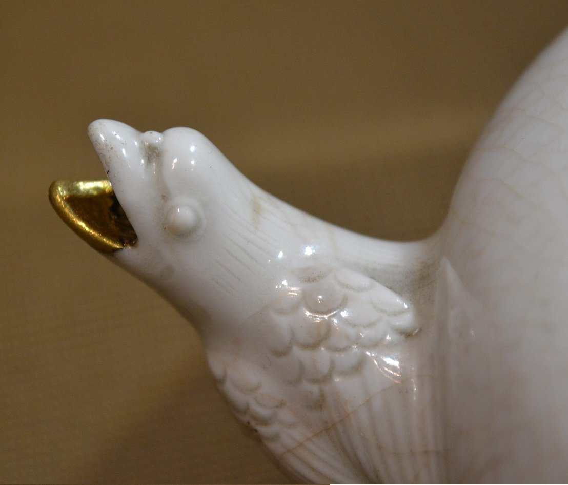 Théière en porcelaine craquelée, oiseau et dragons. Chine 18° siècle. -photo-6