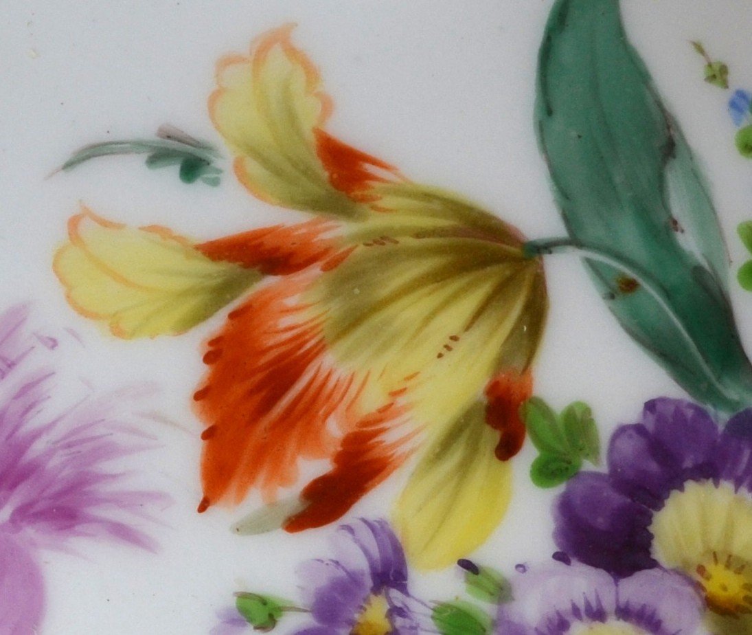 Porcelain Candy Dish Decorated By Richard Klemm. Meissen And Dresden, 19th Century.  -photo-4