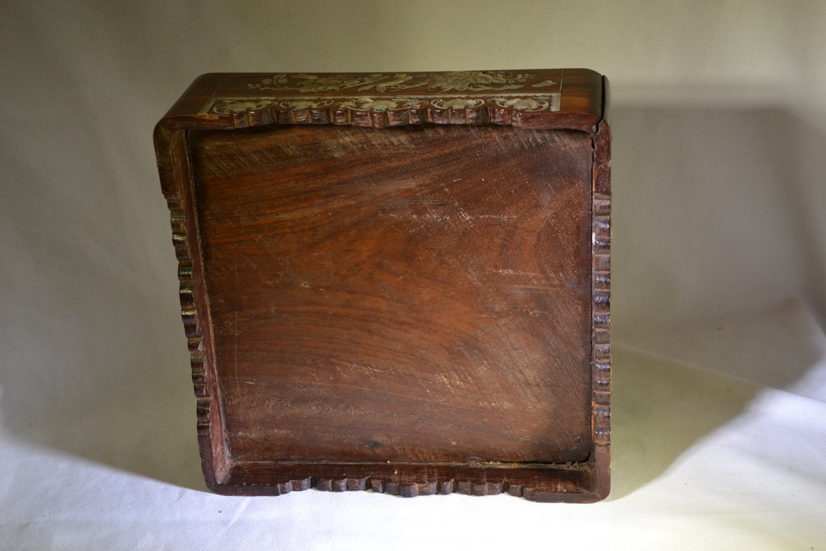 Display Tray Made Of Precious Wood And Mother-of-pearl. Vietnam Or China, 19th Century.-photo-7