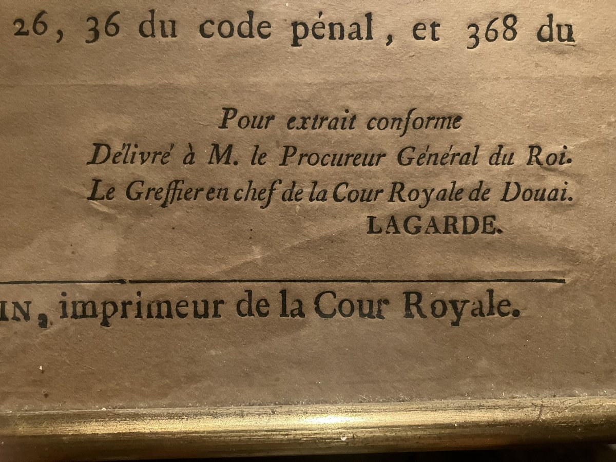 Court Notice – Royal Court Of Douai, 1818. France, Restoration Period.-photo-4