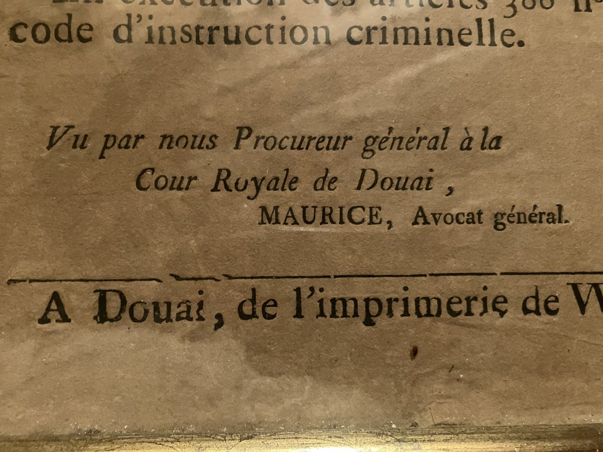 Court Notice – Royal Court Of Douai, 1818. France, Restoration Period.-photo-5
