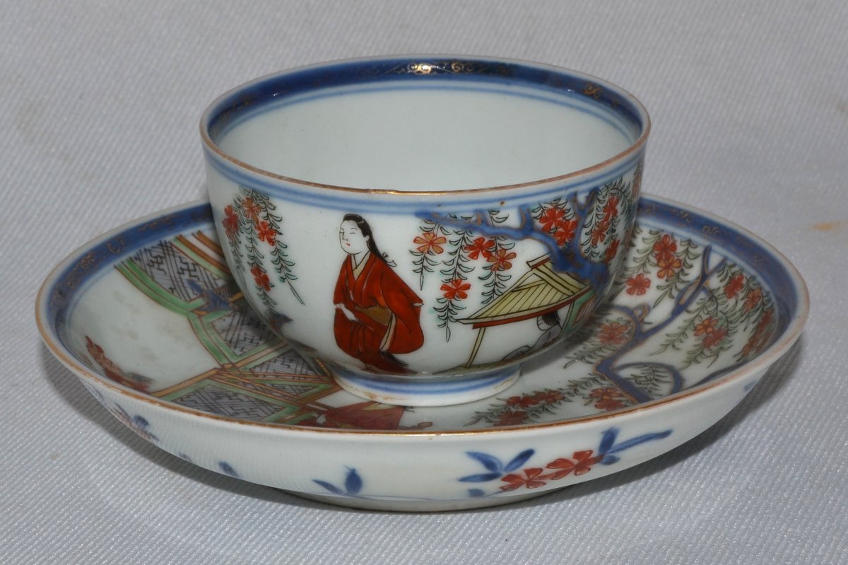 Imari-style Porcelain Tea Bowl And Saucer. Arita, 17th Century. -photo-2