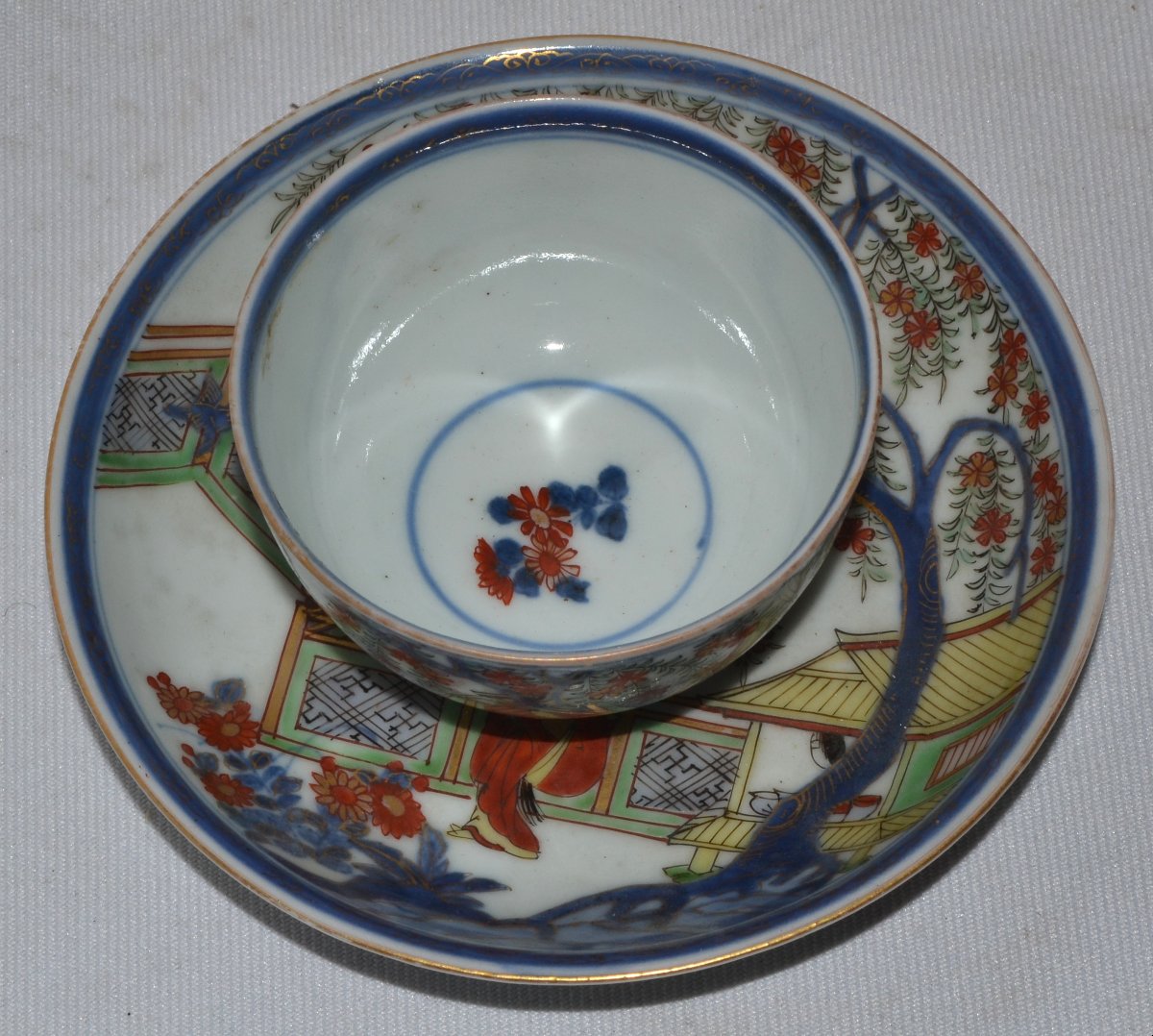Imari-style Porcelain Tea Bowl And Saucer. Arita, 17th Century. -photo-5