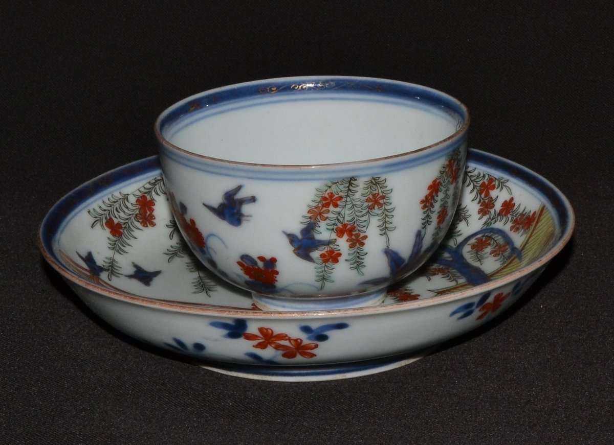 Imari-style Porcelain Tea Bowl And Saucer. Arita, 17th Century. -photo-6