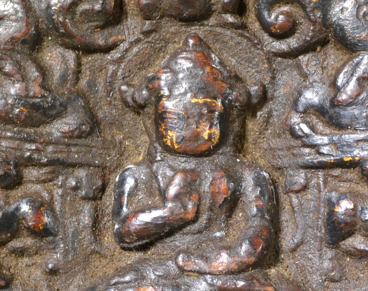 Couverture de manuscrit tibétain (glegs shing). Tibet, XIIIe siècle, peut-être antérieure.  -photo-4