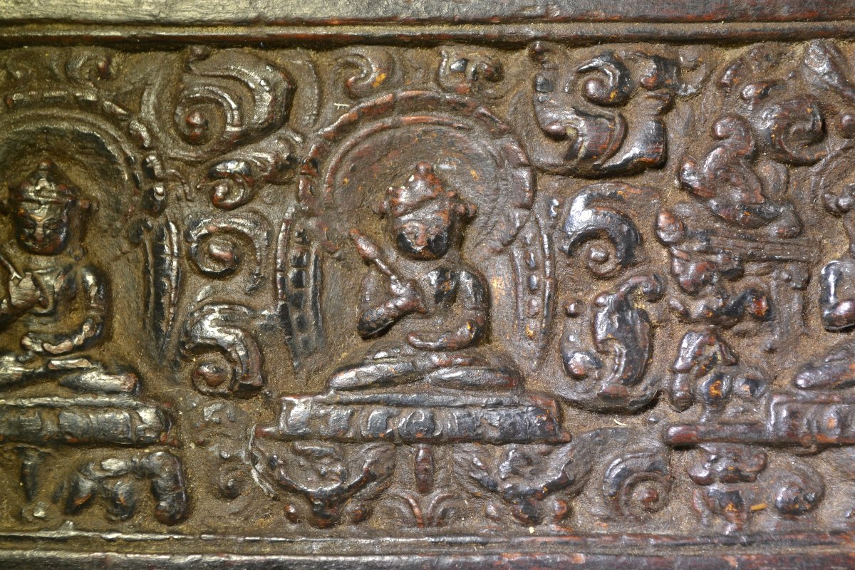 Couverture de manuscrit tibétain (glegs shing). Tibet, XIIIe siècle, peut-être antérieure.  -photo-3