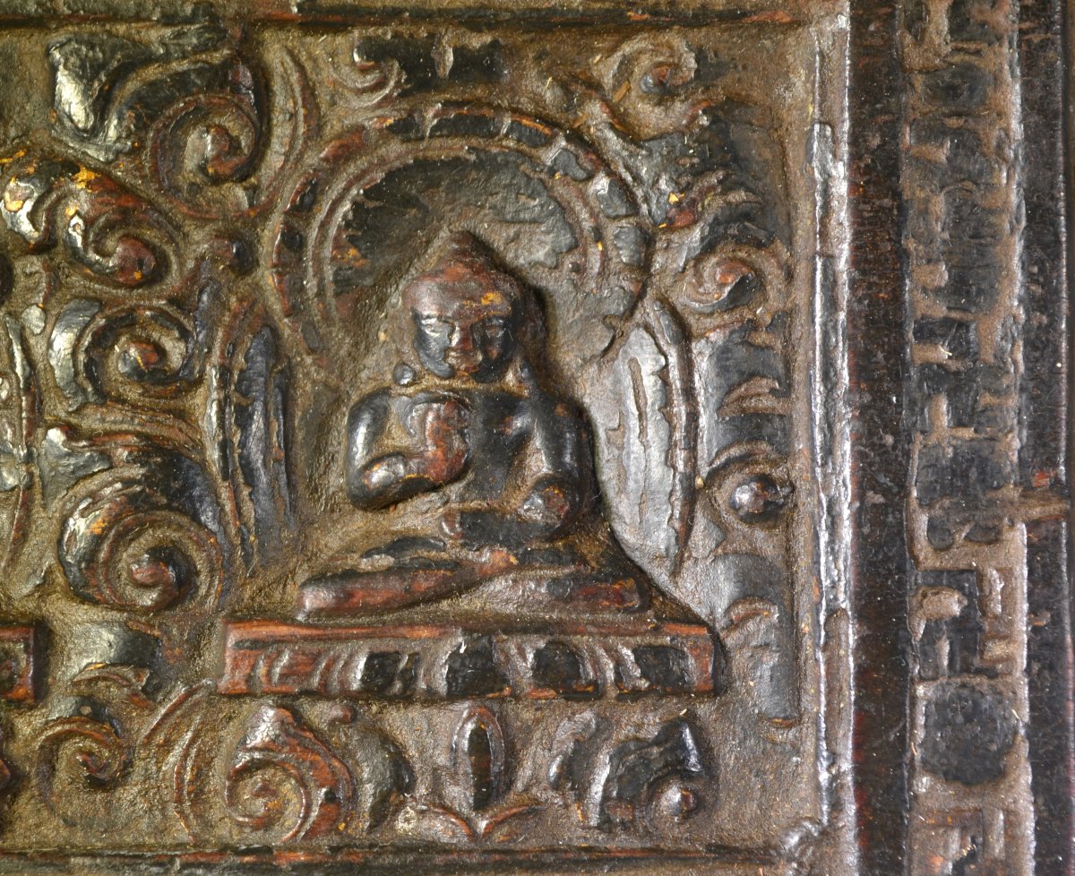 Couverture de manuscrit tibétain (glegs shing). Tibet, XIIIe siècle, peut-être antérieure.  -photo-4