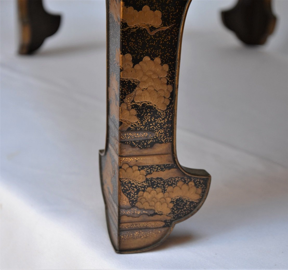 Double-tiered Table With A Gold-powdered Finish. Japan Early Edo Period, 17th Century. -photo-8
