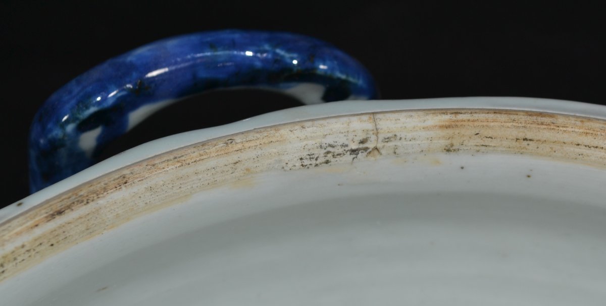 Hard-paste Porcelain Soup Tureen. Floral Design In Cobalt Blue. Asia, China, 18th Century. -photo-6
