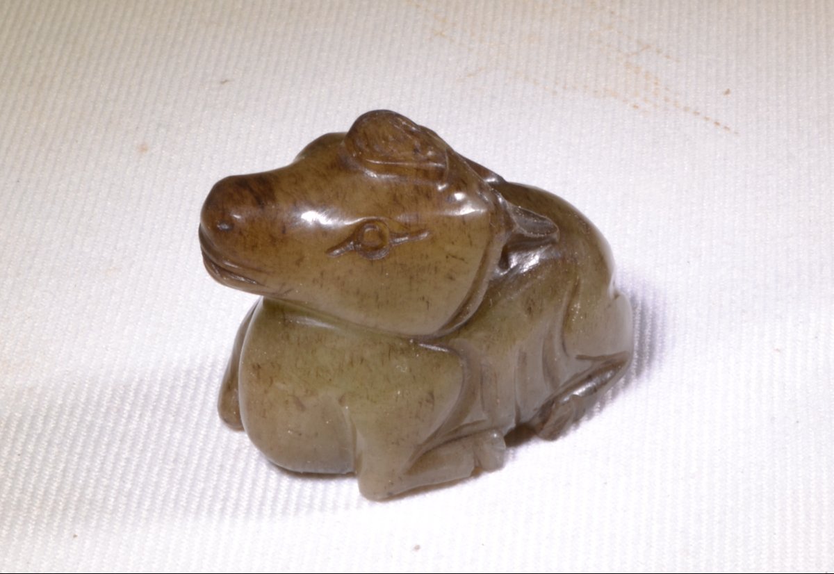Jade Buffalo Pendant. Asia. China, Song To Qing Dynasties. -photo-4