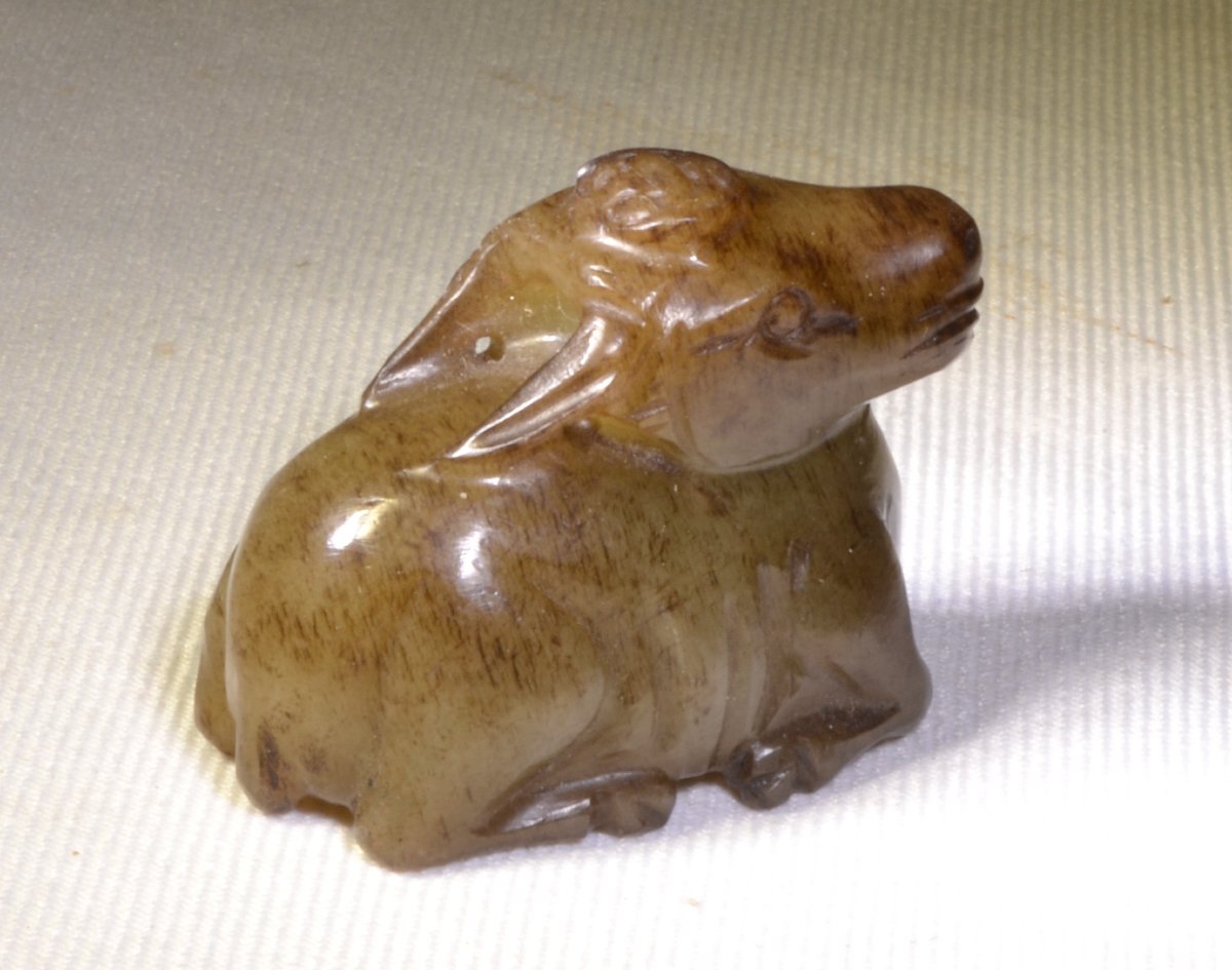 Jade Buffalo Pendant. Asia. China, Song To Qing Dynasties. -photo-7