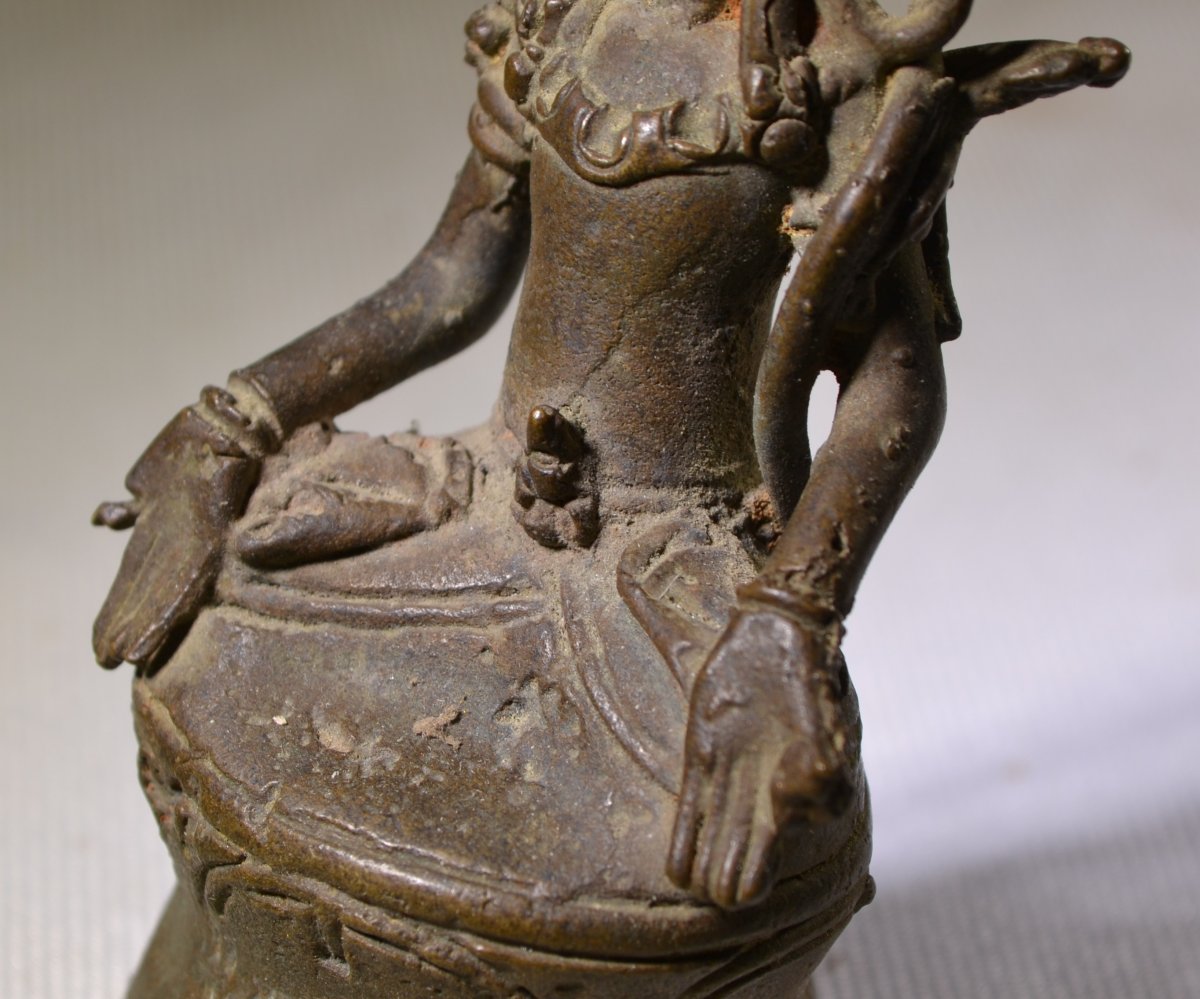 Divinité en bronze. Sud-est asie. 19° siècle ou antérieur.-photo-2