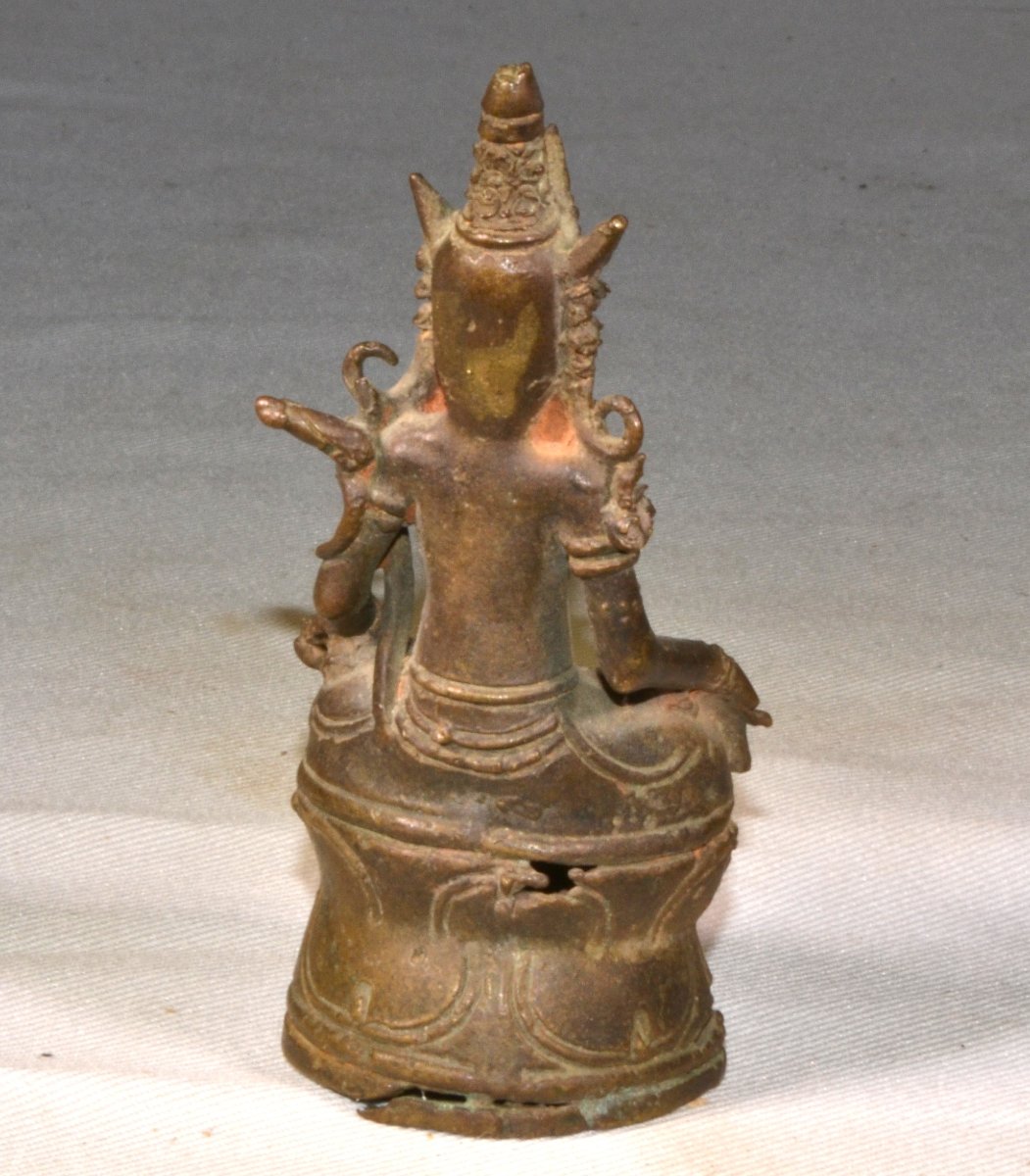Divinité en bronze. Sud-est asie. 19° siècle ou antérieur.-photo-4