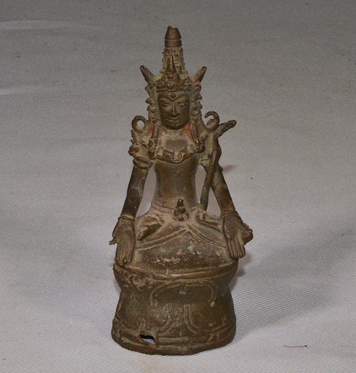 Divinité en bronze. Sud-est asie. 19° siècle ou antérieur.-photo-8