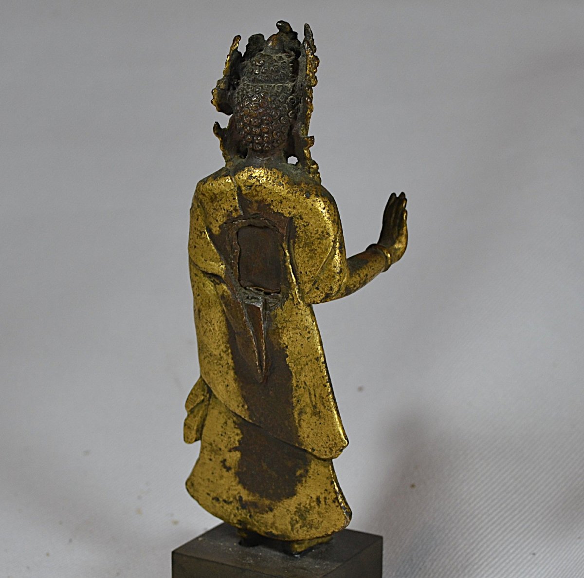 Bodhisattva en bronze doré. Népal ou Tibet, 16°siècle ou avant.  -photo-3