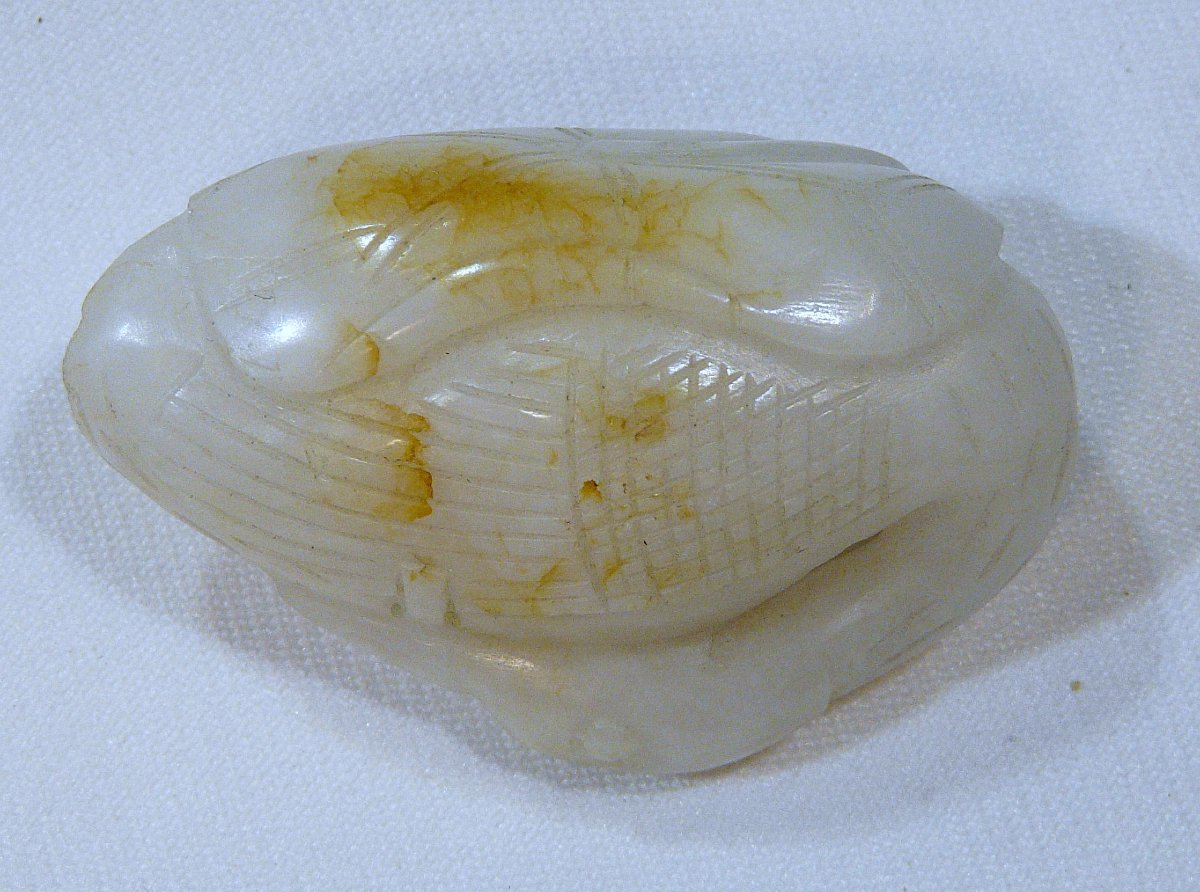 Oie en Jade blanc. Pendentif . Asie, Chine 18°siècle ou avant.-photo-4