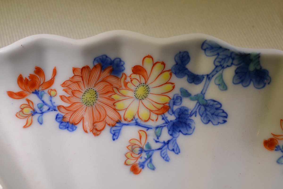 Pair Of Fan-shaped Dishes.  Fukagawa Kilns, Japan. Circa 1900 -photo-8