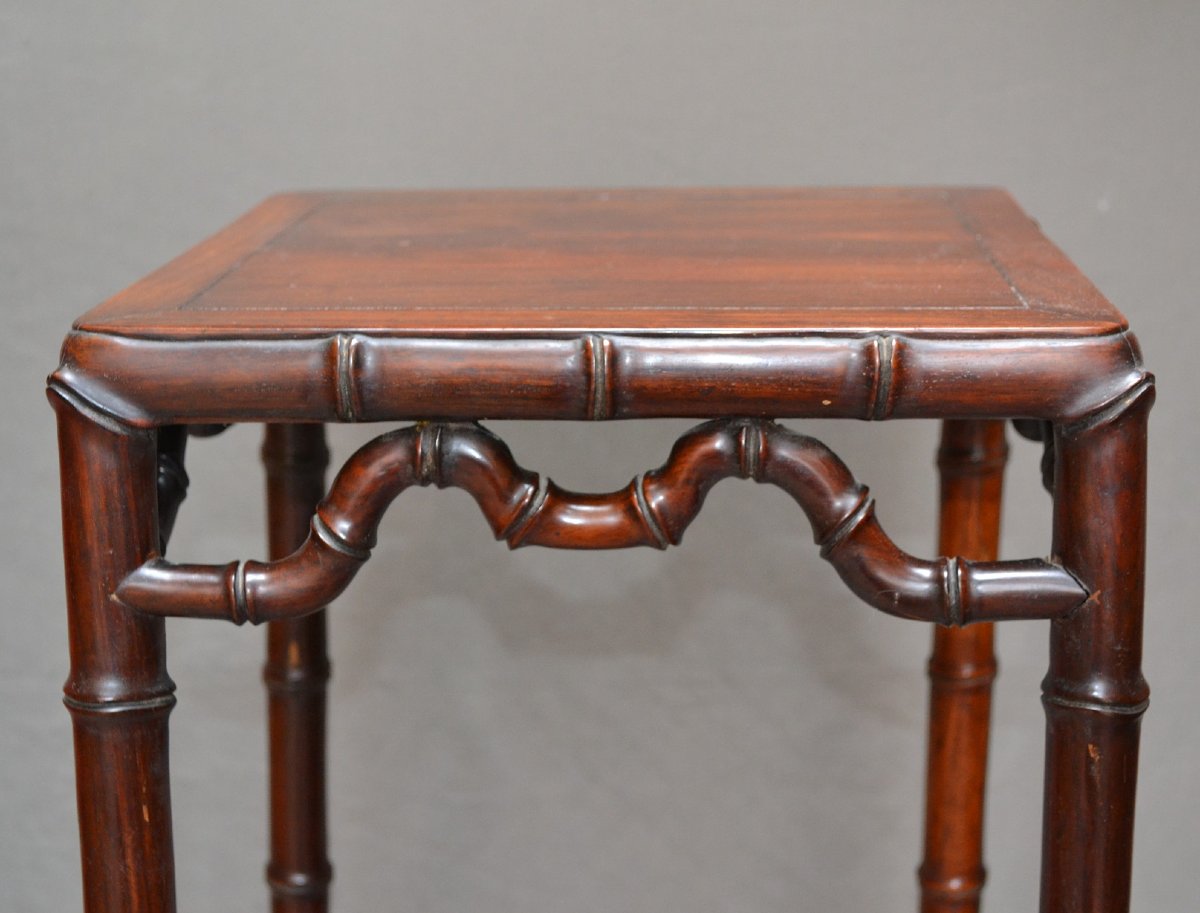 A Wooden Stool Carved From Precious Wood In The Bamboo Style. China, Qing Dynasty, Qianlong–jiaqing Period. -photo-2
