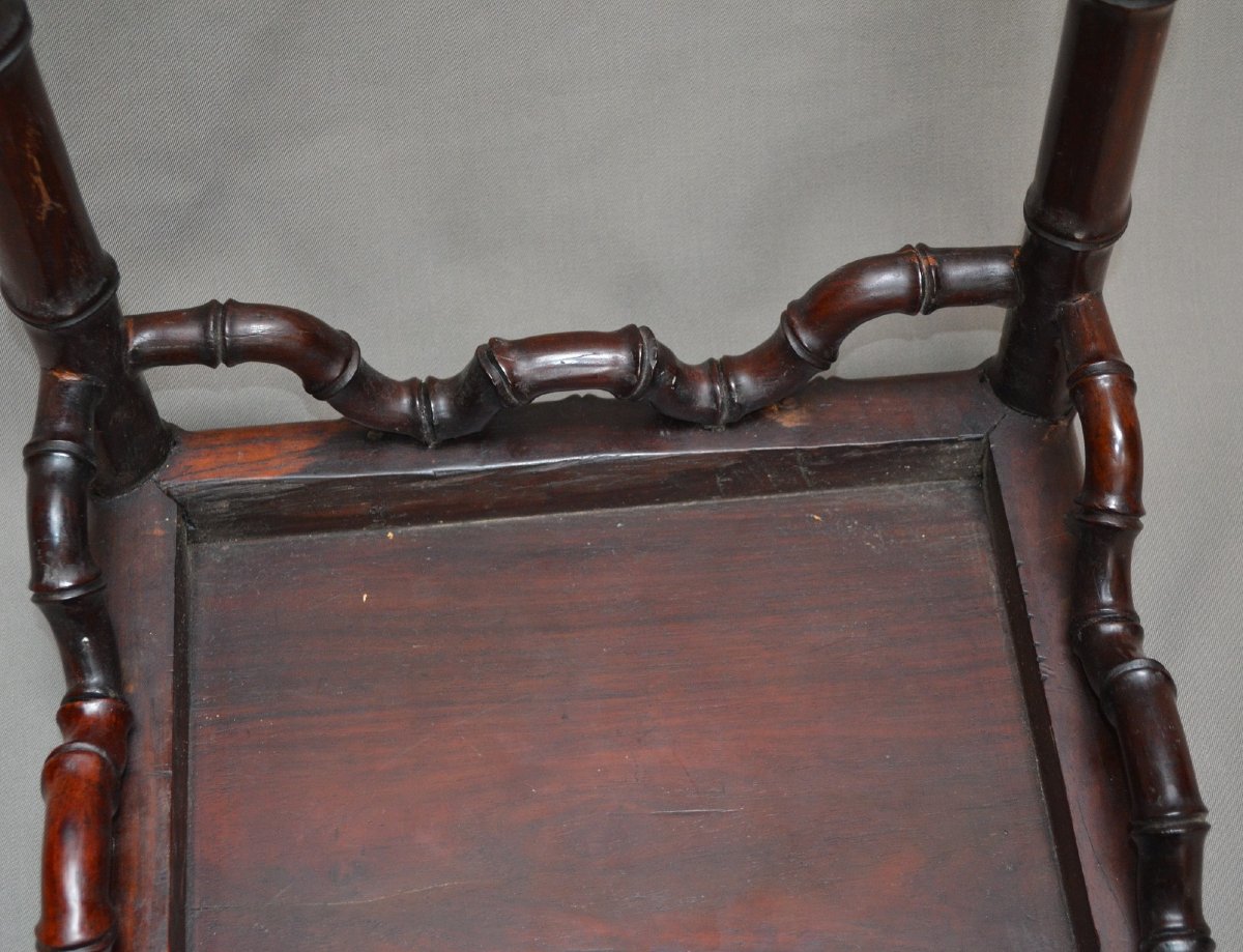 A Wooden Stool Carved From Precious Wood In The Bamboo Style. China, Qing Dynasty, Qianlong–jiaqing Period. -photo-6