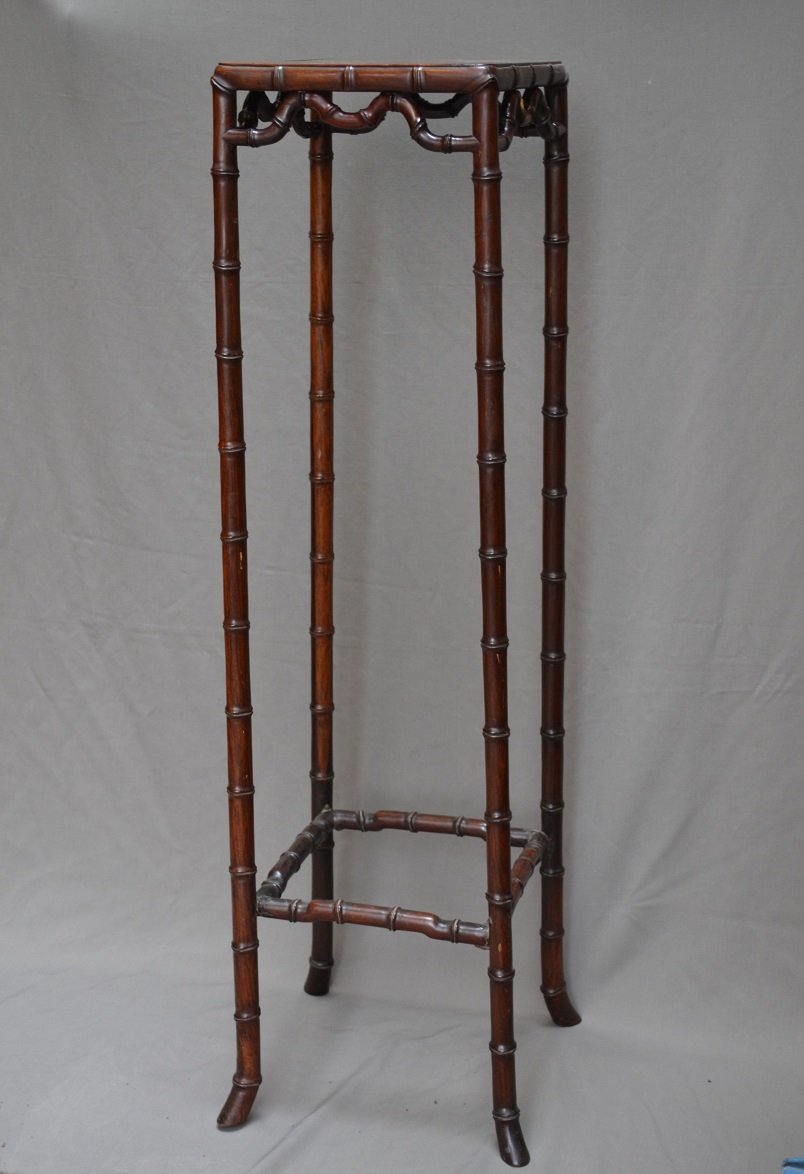 A Wooden Stool Carved From Precious Wood In The Bamboo Style. China, Qing Dynasty, Qianlong–jiaqing Period. 