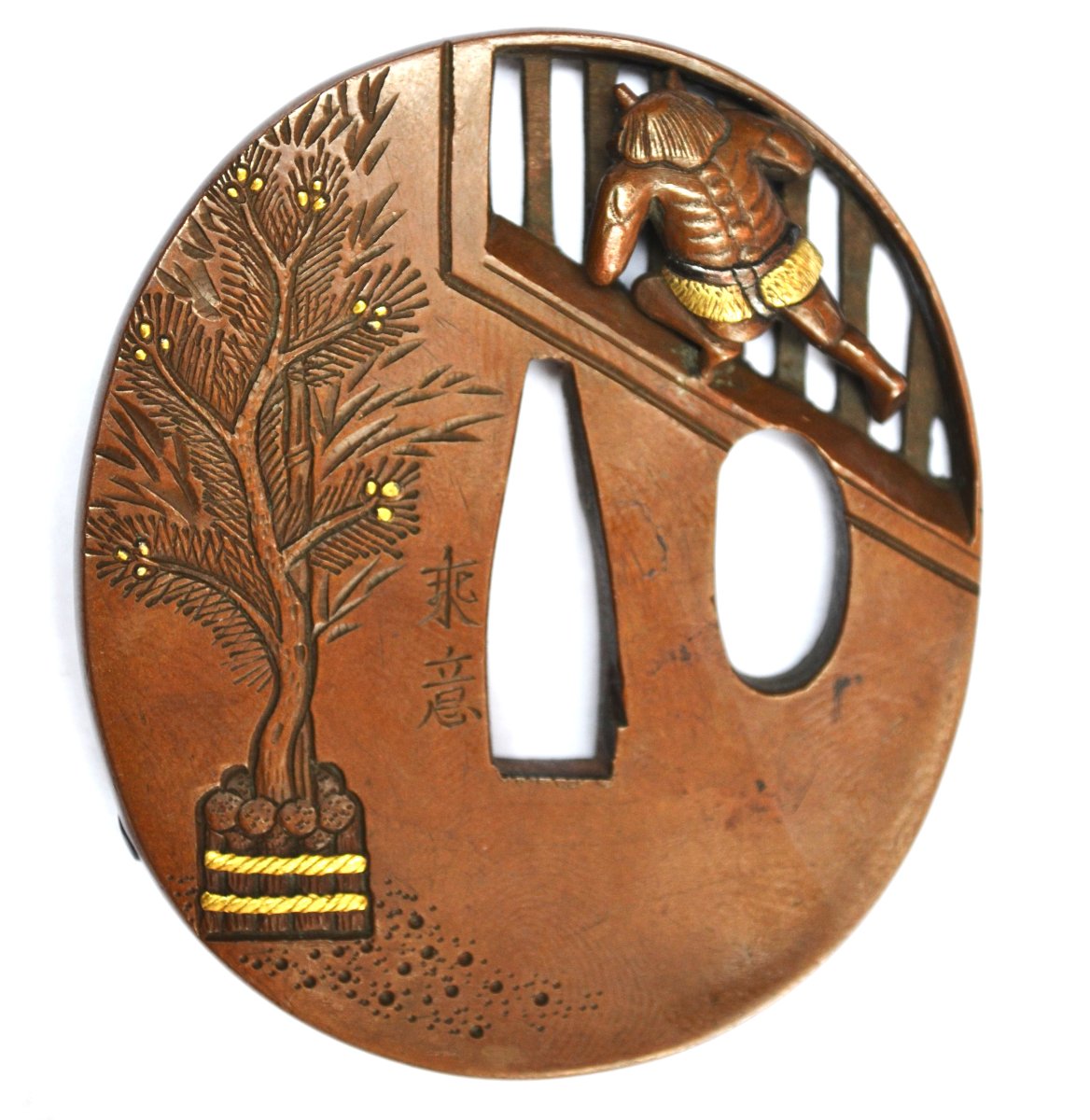 Tsuba. Oni And Beans By Jôi. Edo Period, Japan. -photo-3