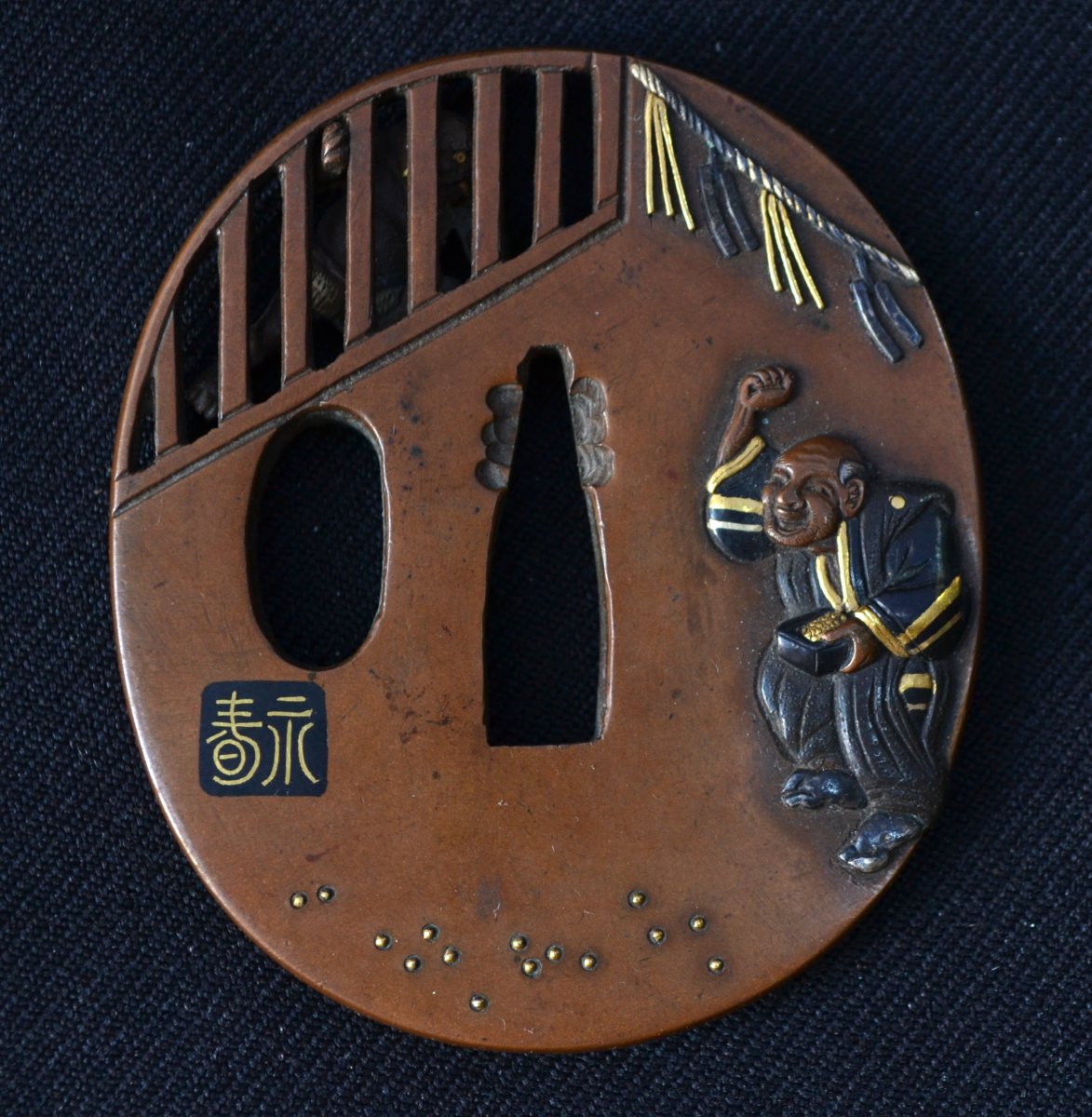 Tsuba. Oni And Beans By Jôi. Edo Period, Japan. -photo-1
