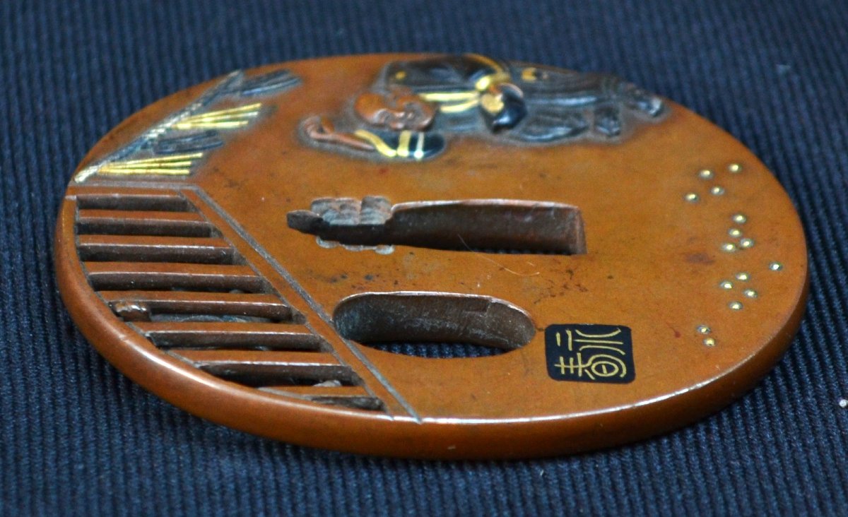 Tsuba. Oni And Beans By Jôi. Edo Period, Japan. -photo-2