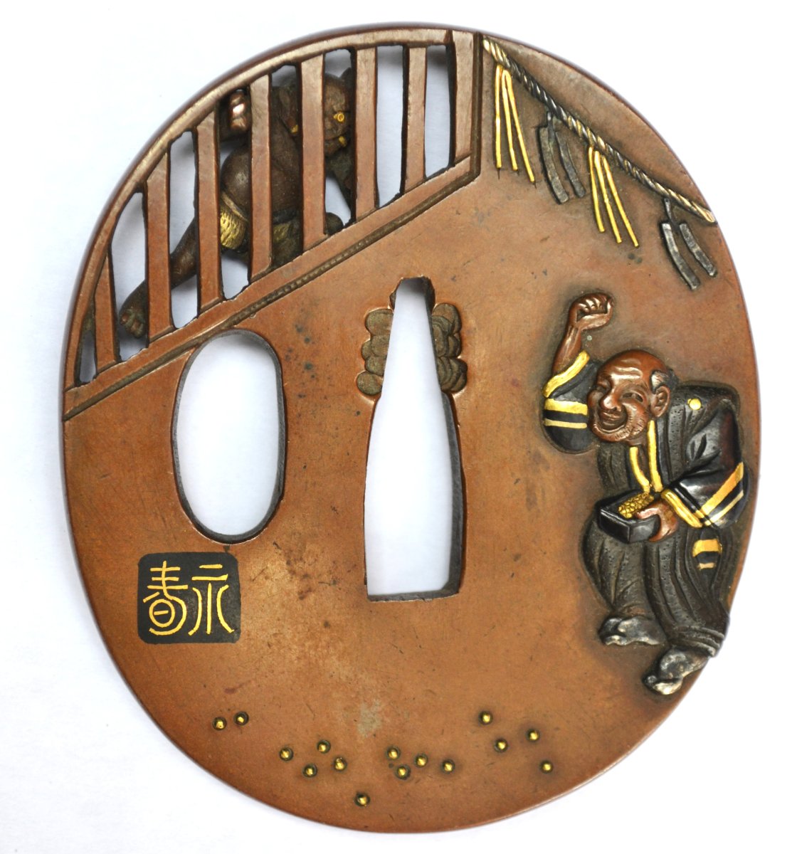 Tsuba. Oni And Beans By Jôi. Edo Period, Japan. 