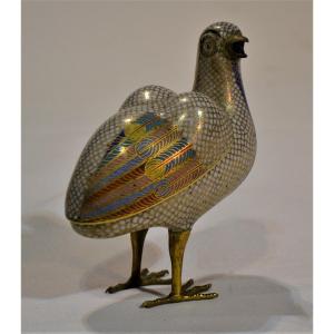 Cloisonne Enamel Quail. China Around 1800.