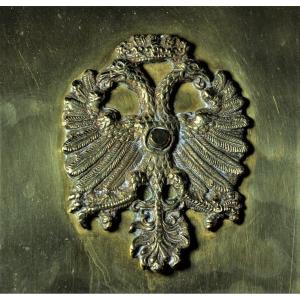 Candlestick Or Wall Reliquary In Bronze. Decoration Of A Double-headed Eagle. Serbia, Russia Or Germany.