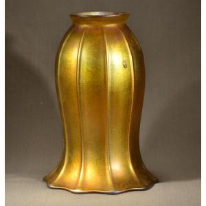 Tiffany Studios – Tulipe Favrile dorée, signée 1900