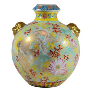 Chinese Porcelain Vase, Fenghuang Decoration. Qianlong Mark. 