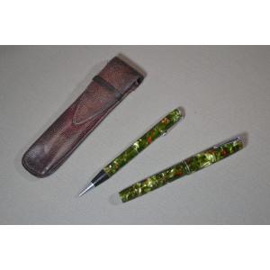 Stylo plume à levier  et Crayon par Waterman. Modèle 3V  vers 1925.