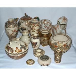 Collection de 14 faïences de Satsuma. Japon Edo et Meiji vers 1900. 