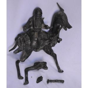 Shoulao ou Jurojin en bronze coulé. Chine ou Japon 18°siècle ou avant. 