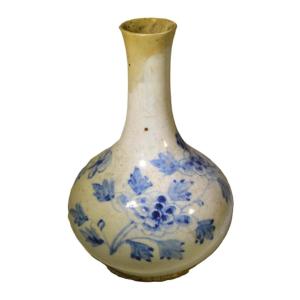 Porcelain Vase Decorated With Peonies In Cobalt Blue. Joseon Dynasty, Korea, 19th Century.
