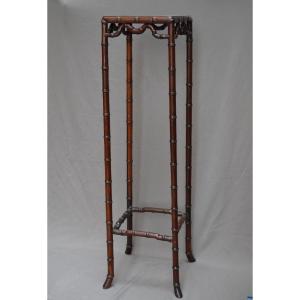 A Wooden Stool Carved From Precious Wood In The Bamboo Style. China, Qing Dynasty, Qianlong–jiaqing Period.