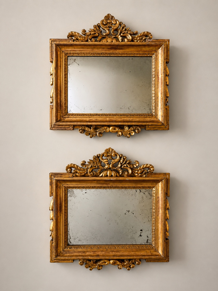 Paire de miroirs italiens néoclassiques Italie du Nord, début du XIXe siècle, circa 1800–1820