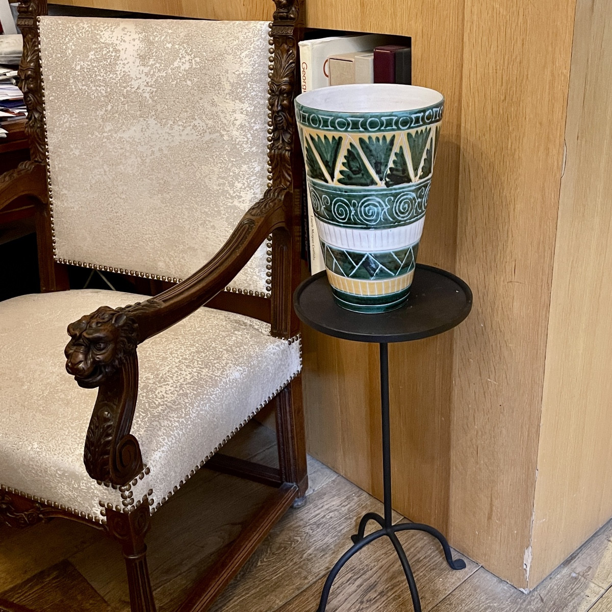 Vase évasé en céramique de Vallauris par Michel Alexandrov dit Alix -villa kerylos -photo-2