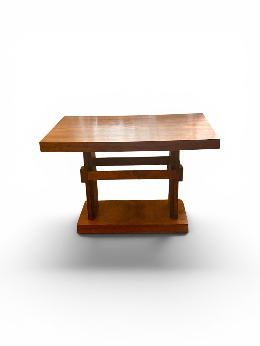 Table d’appoint en chêne dans le goût du style Taliesin de Frank Lloyd Wright, XXe siècle