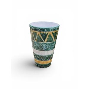 Vase évasé en céramique de Vallauris par Michel Alexandrov dit Alix -villa kerylos