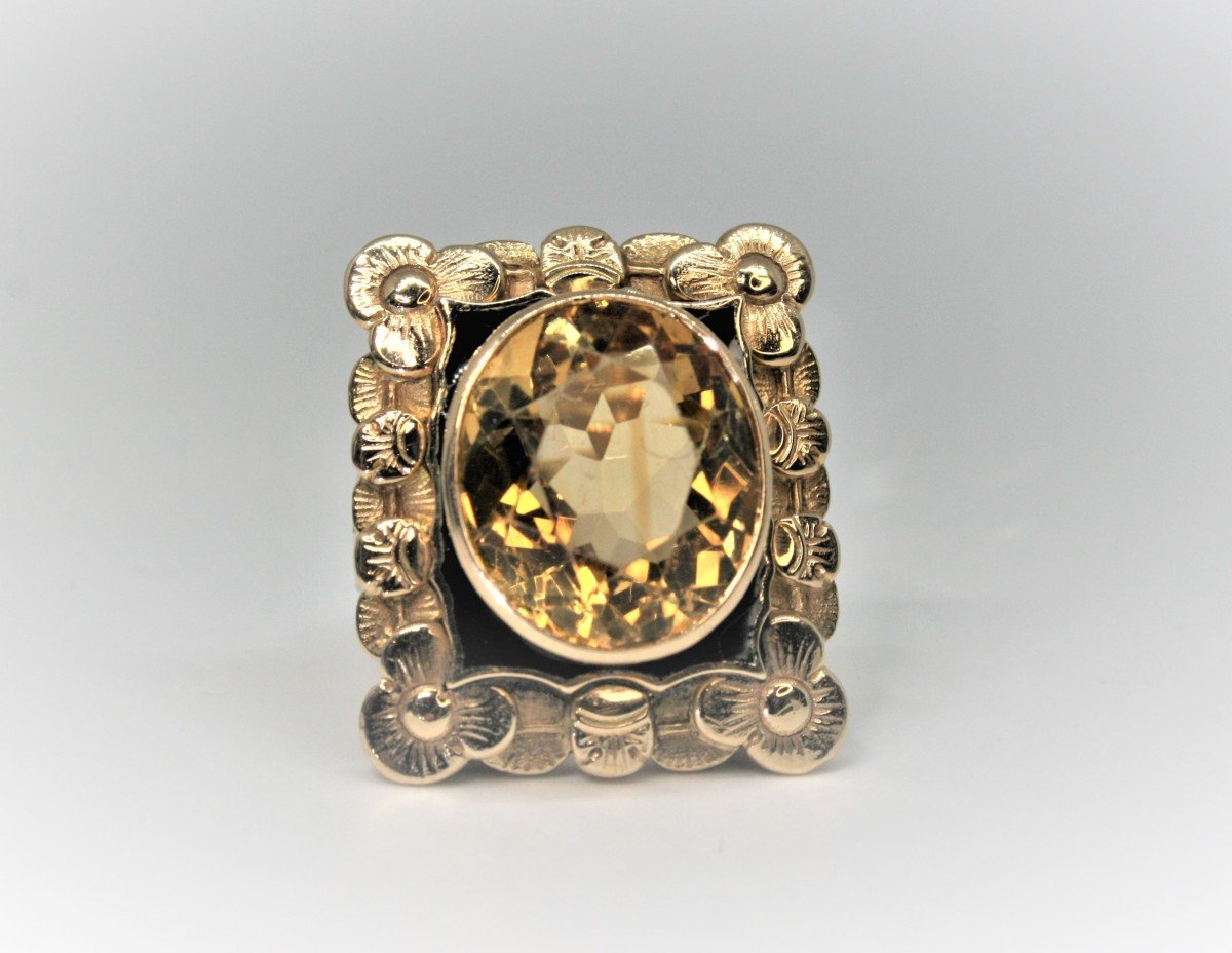 Antique Gold And Citrine Ring-photo-3