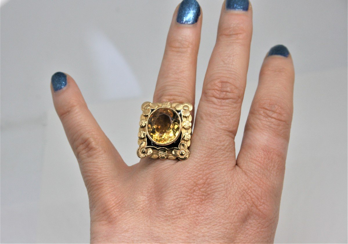 Antique Gold And Citrine Ring-photo-2