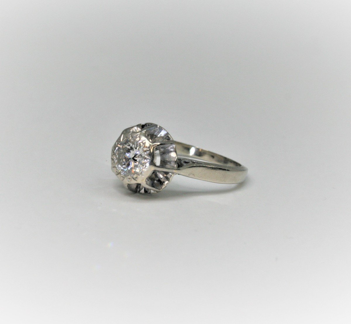 Vintage Engagement Ring  Vintage Solitaire Diamond-photo-3