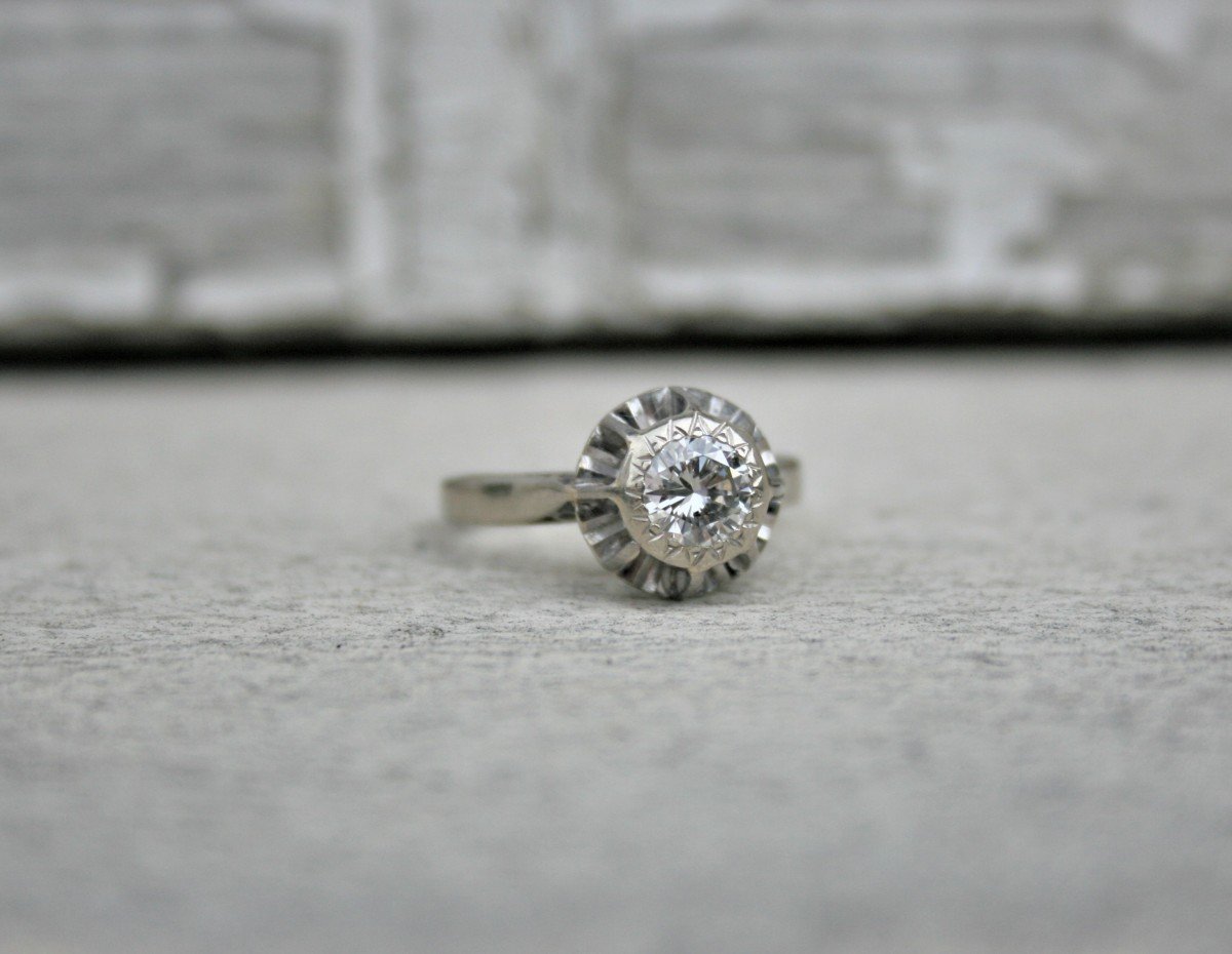 Vintage Engagement Ring  Vintage Solitaire Diamond-photo-4