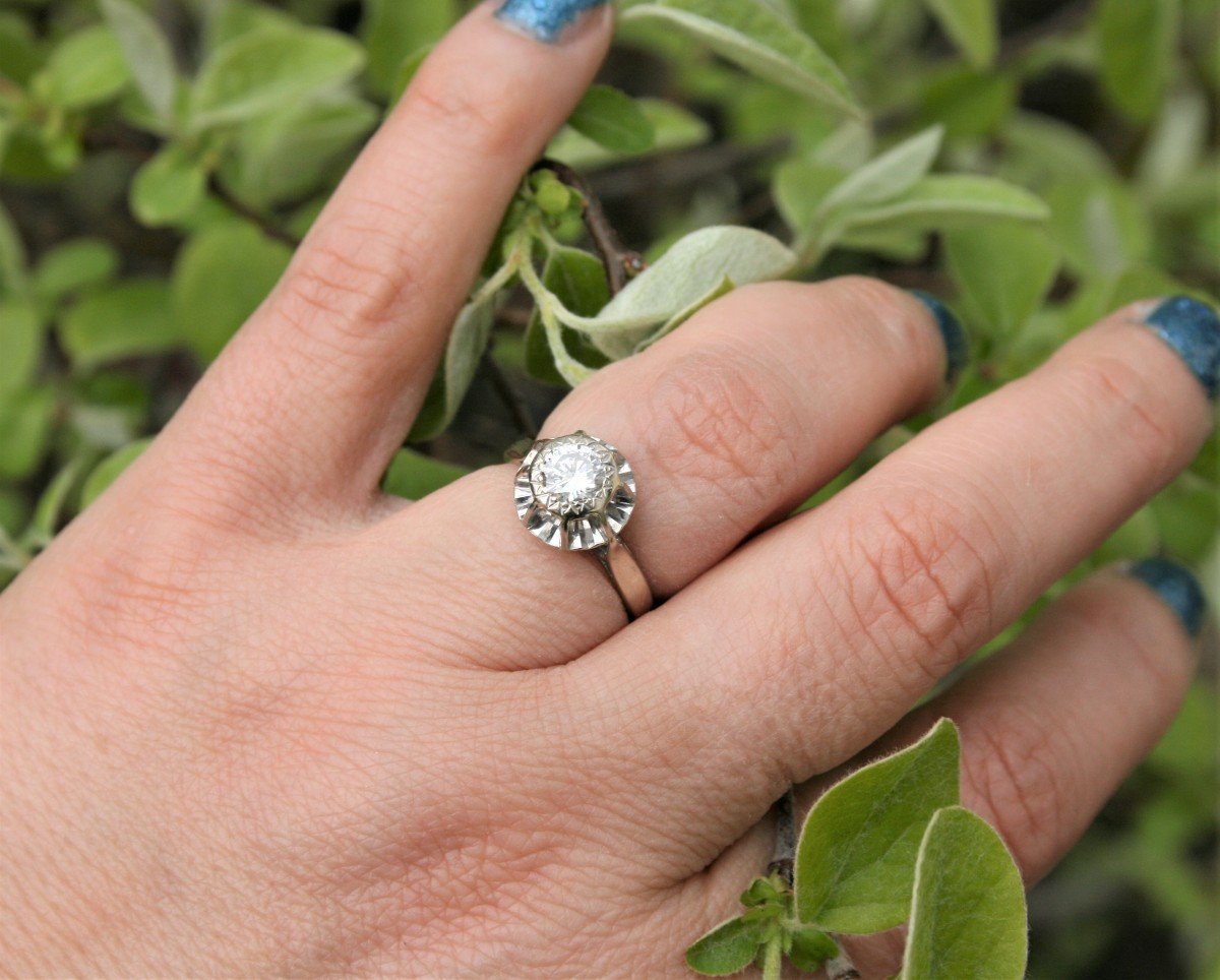 Vintage Engagement Ring  Vintage Solitaire Diamond-photo-1