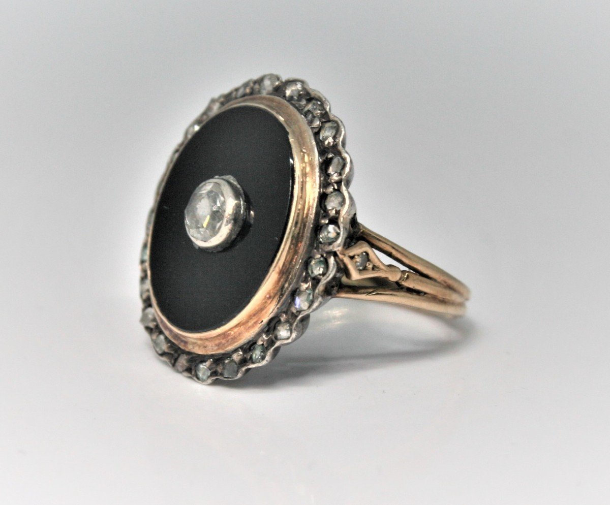 Antique Onyx And Diamond Ring-photo-2