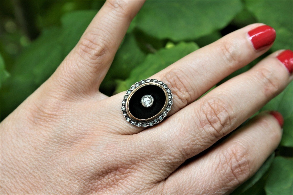 Antique Onyx And Diamond Ring-photo-1